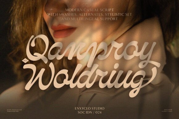 Qanproy Woldriug: A Modern Script Font for Web Headers